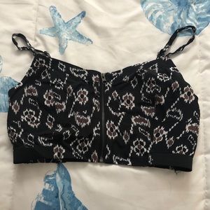 Garage crop top with zipper down the front